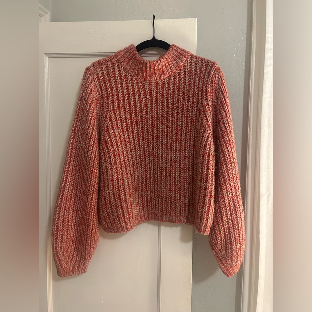 SOLD Nordstrom BP. Red and Grey Knit Sweater